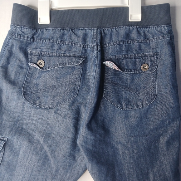 LEE Women's Capri Just below the waist Mid-length Cargo blue jeans 10 med - Picture 6 of 6